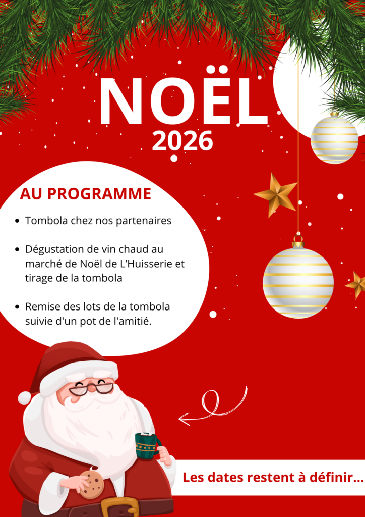flyer noël père noël commerce rouge blanc vert